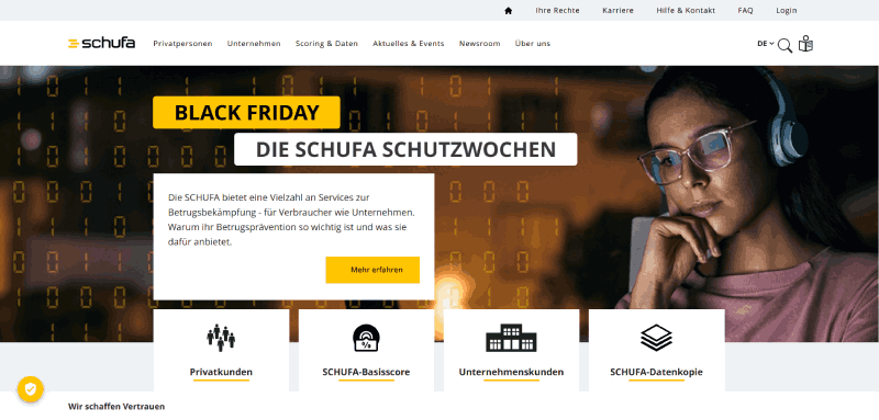 Schufa Homepage