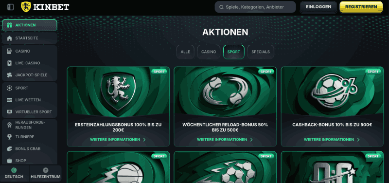 Sport Bonus ohne KYC aktivieren