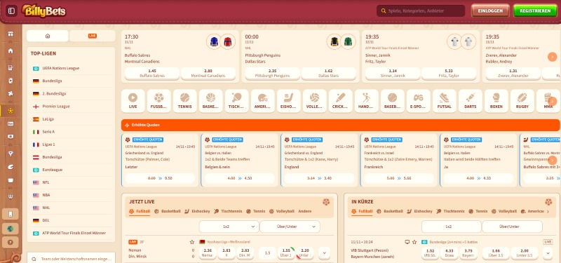 BillyBets Sportwetten ohne OASIS